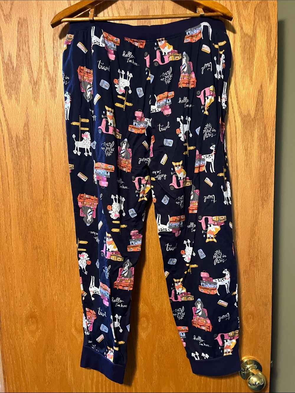 Cuddl Duds Navy Travel & Animals Print Women's Pajama Set - Picture 14 of 15